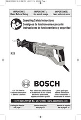 Bosch RS7 Operating/Safety Instructions Manual