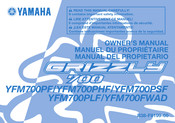 Yamaha 2016 Grizzly yfm700fwad Owner's Manual