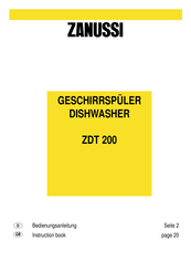 Zanussi ZDT200 Instruction Book