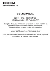 Toshiba 32L154 DG Series Online Manual
