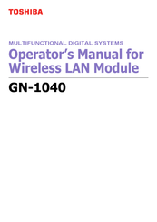 Toshiba GN-1040 Operator's Manual