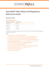 SonicWALL NSa 3650 Safety And Regulatory Reference Manual