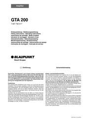 Bosch Blaupunkt GTA 200 Operating Instructions Manual