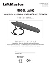 Chamberlain LiftMaster LA100 Owner's Manual