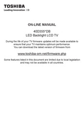 Toshiba 40D355 DB Series Online Manual