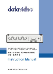 Datavideo HS-2850 Instruction Manual