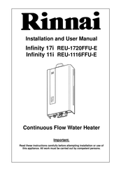 Rinnai REU-1720FFU-E Installation And User Manual