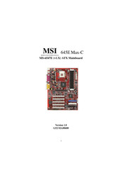 MSI 645E Max-C Manual