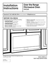 GE Profile PVM2188SJC Installation Instructions Manual