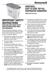 Honeywell HCM-750 Instructions Manual