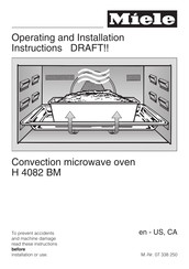 Miele H 4082 BM Operating And Installation Instructions