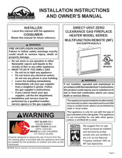 Empire Comfort Systems White Mountain Hearth DVCX36FP91K-3 Installation Instructions And Owner's Manual