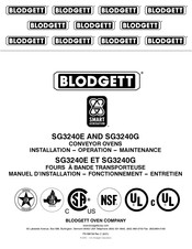 Blodgett SG3240E Installation Operation & Maintenance