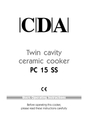 CDA PC 15 SS User Operating Instructions Manual