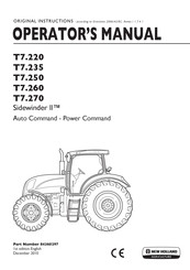 New Holland Sidewinder II T7.260 AutoCommand Operator's Manual