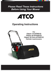 Atco Clipper 20 Club Operating Instructions Manual