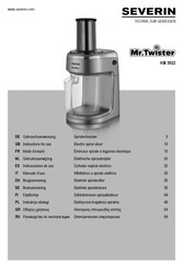 Severin Mr.Twister KM 3922 Instructions For Use Manual