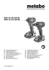 Metabo SSW 18 LTX 300 BL Original Instructions Manual