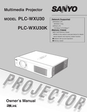 Sanyo PJLink PLC-WXU30K Owner's Manual