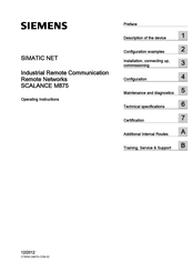 Siemens SIMATIC NET SCALANCE M875 Operating Instructions Manual