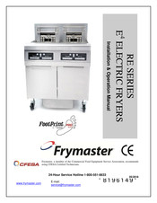 Frymaster FPRE417TC Installation & Operation Manual