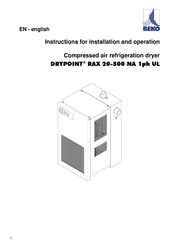 Beko DRYPOINT DP RAX NA 50-P Instructions For Installation And Operation Manual