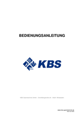 KBS Gastrotechnik 10411414 Instructions For Installation, Operation And Maintenance