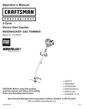 Craftsman WEEDWACKER 316.99010 Operator's Manual