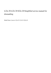 Lenovo ThinkVision S22e-20 Simplified Service Manual