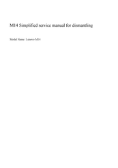 Lenovo ThinkVision M14 Simplified Service Manual