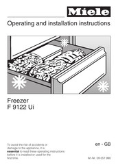 Miele F 9122 Ui Operating And Installation Instructions