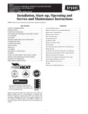 Bryant 60080 Installation, Start-Up, Operating And Service And Maintenance Instructions