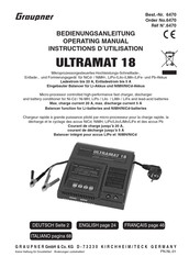 Graupner ULTRAMAT 18 Operating Manual