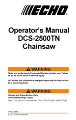 Echo DCS-2500TN Operator's Manual