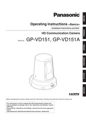 Panasonic GP-VD151A Operating Instructions Manual