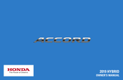 Honda ACCORD HYBRID 2019 Owner's Manual