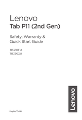 Lenovo TB350FU Safety, Warranty & Quick Start Manual