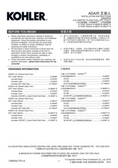 Kohler ADAIR K-4636T-U Installation Instructions Manual
