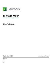 Lexmark MX931 MFP User Manual