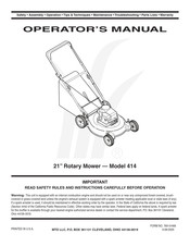 MTD 414 Series Operator's Manual