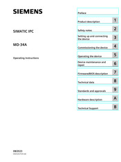 Siemens SIMATIC IPC MD-34A Operating Instructions Manual