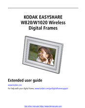 Kodak W820 - EASYSHARE Digital Frame Extended User Manual