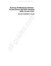 Huawei Quidway W1000 Series Quick Installation Manual