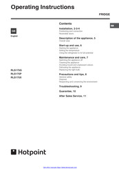 Hotpoint RLS 175 x Operating Instructions Manual