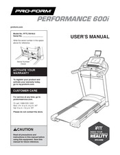 Pro-Form PERFORMANCE 600i User Manual