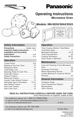 Panasonic inverter NN-S634 Operating Instructions Manual