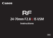 Canon RF 24-70mm F2.8 L IS USM Instructions Manual