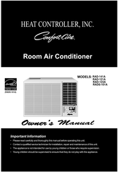 LG Comfort-Aire RAD-141A Owner's Manual