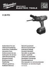 Milwaukee V 28 PD Instructions For Use Manual