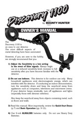 Bounty Hunter DISC11 Owner's Manual